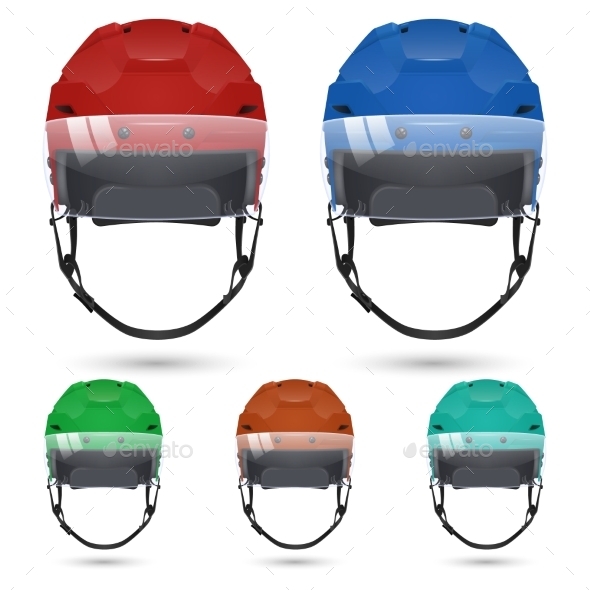 GraphicRiver Ice Hockey Helmets With Visor Isolated On White 11280112 GraphicRiver Ice Hockey Helmets With Visor Isolated On White 11280112