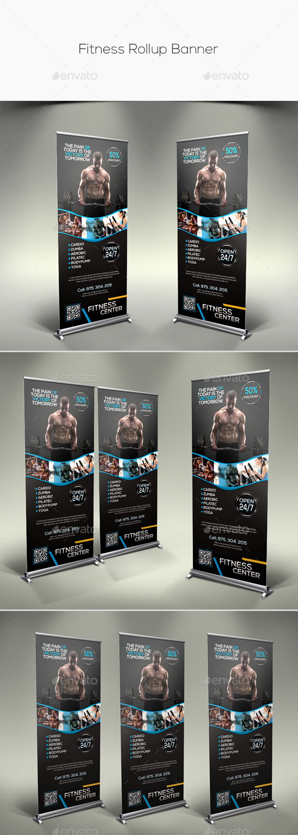 GraphicRiver Fitness Rollup Banner 11280182 GraphicRiver Fitness Rollup Banner 11280182