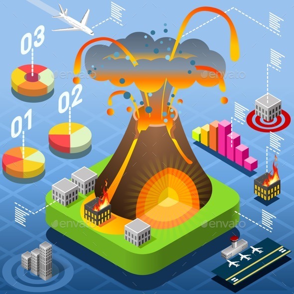 GraphicRiver Isometric Volcano Eruption Infographic 11280721 GraphicRiver Isometric Volcano Eruption Infographic 11280721