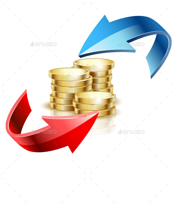 GraphicRiver Arrow and Gold Coins 11280824 GraphicRiver Arrow and Gold Coins 11280824