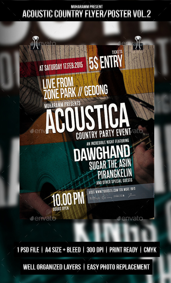 GraphicRiver Country Acoustic Flyer Poster 11281124 GraphicRiver Country Acoustic Flyer Poster 11281124