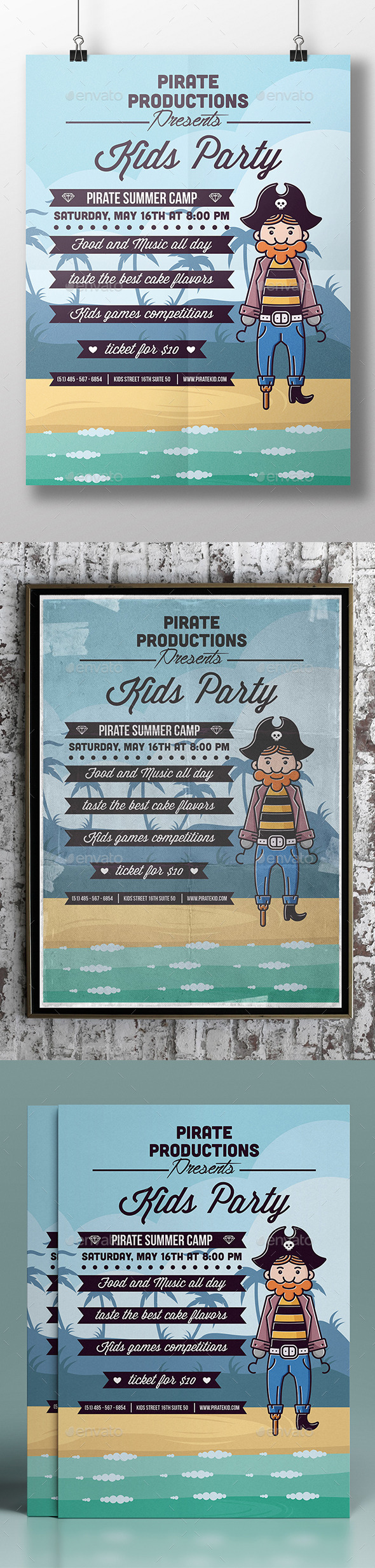 GraphicRiver Pirate Kids Party Flyer Template 11281149 GraphicRiver Pirate Kids Party Flyer Template 11281149