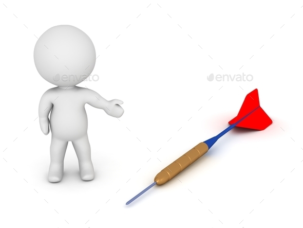 3D Character Showing Large Dart Arrow (Misc) Photo Download