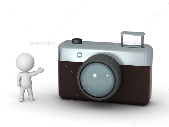 3D Character Showing Photo Camera (Misc) Photo Download