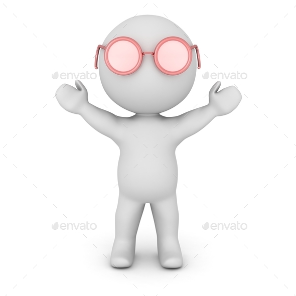 3D Character Wearing Pink Glasses (Misc) Photo Download