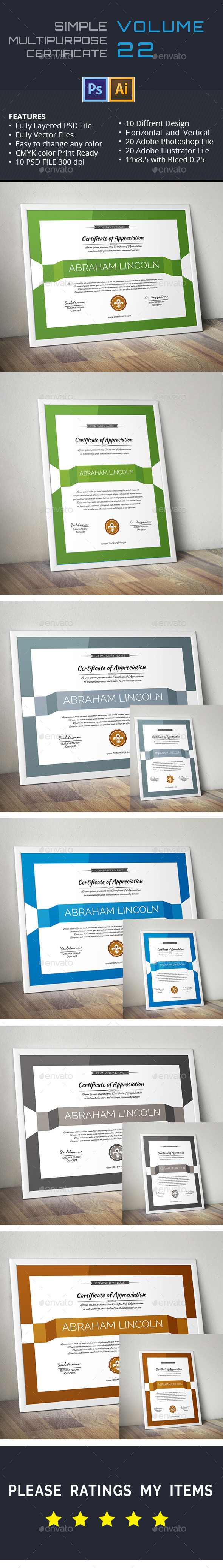 GraphicRiver Simple Multipurpose Certificate GD022 11281263 GraphicRiver Simple Multipurpose Certificate GD022 11281263