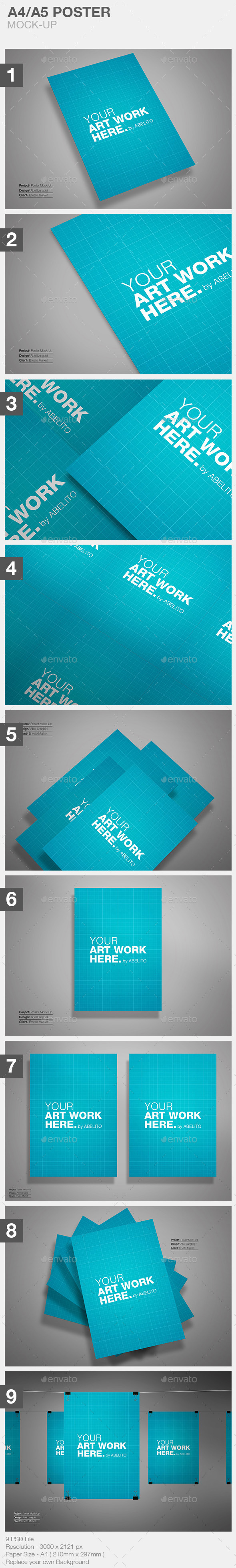 GraphicRiver A4 A5 Flyer Mock-Up 11281950 GraphicRiver A4 A5 Flyer Mock-Up 11281950