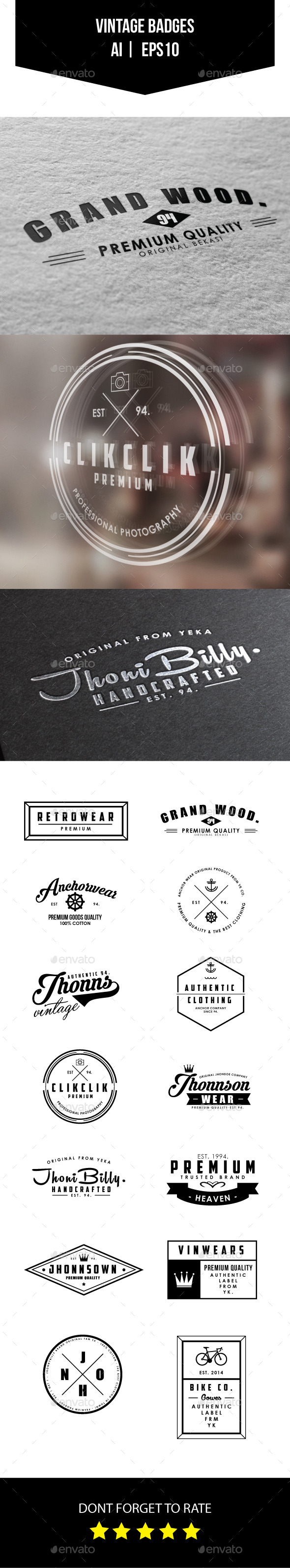 GraphicRiver Vintage Badges 11282109 GraphicRiver Vintage Badges 11282109