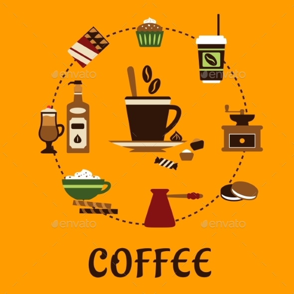 GraphicRiver Coffee Drinks And Desserts Flat Icons 11282131 GraphicRiver Coffee Drinks And Desserts Flat Icons 11282131