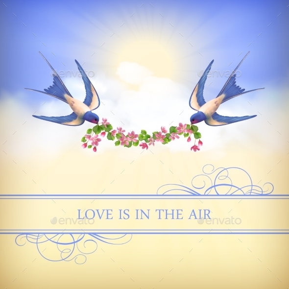 GraphicRiver Flying Bird Flower Garland On Sky Background 11282137 GraphicRiver Flying Bird Flower Garland On Sky Background 11282137
