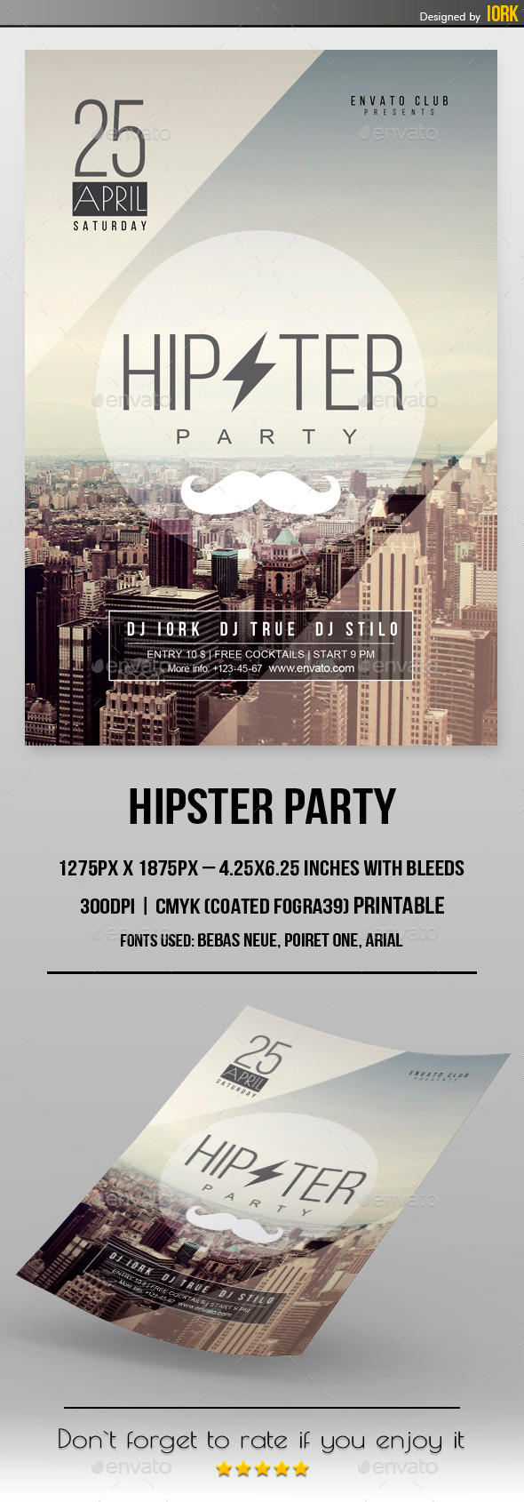 GraphicRiver Minimal Hipster Party Flyer 11284807 GraphicRiver Minimal Hipster Party Flyer 11284807
