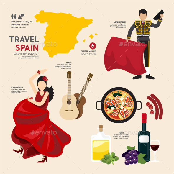 GraphicRiver Travel Concept Spain Landmark Flat Icons Design 11285001 GraphicRiver Travel Concept Spain Landmark Flat Icons Design 11285001