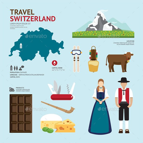 GraphicRiver Travel Concept Switzerland Landmark Flat Icons 11285032 GraphicRiver Travel Concept Switzerland Landmark Flat Icons 11285032