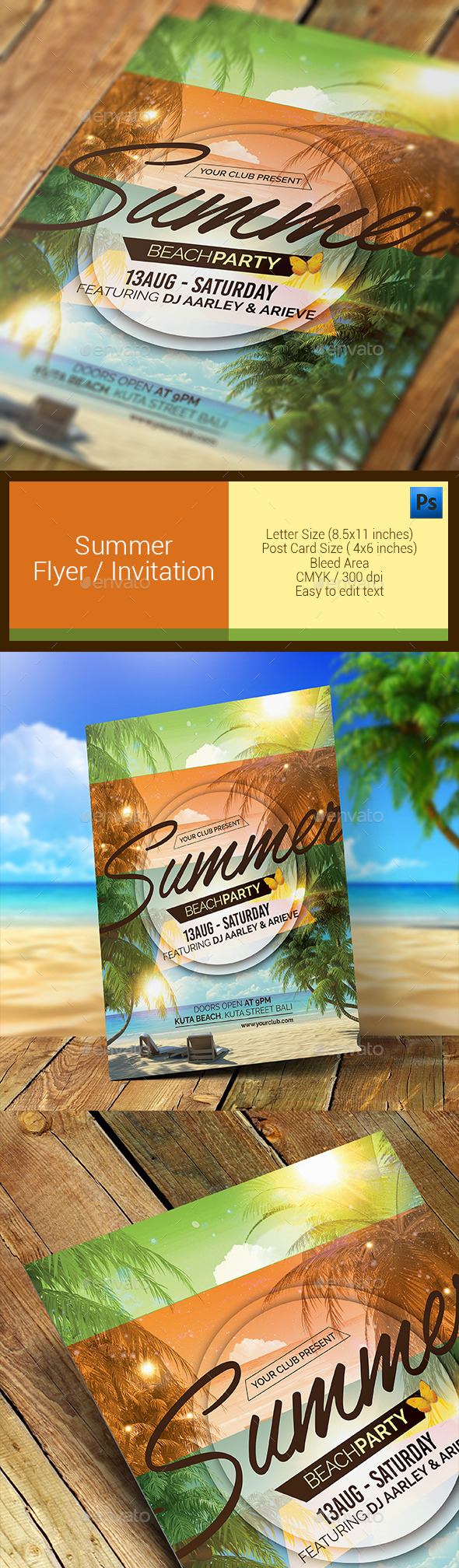 Summer Party Flyer / Invitation (Holidays)