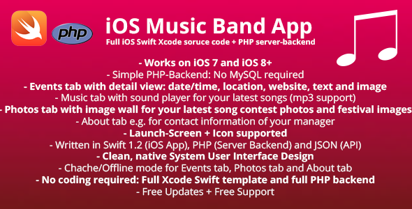 CodeCanyon Music Band iOS App Swift-Template & PHP-Backend 11237972 CodeCanyon Music Band iOS App Swift-Template & PHP-Backend 11237972