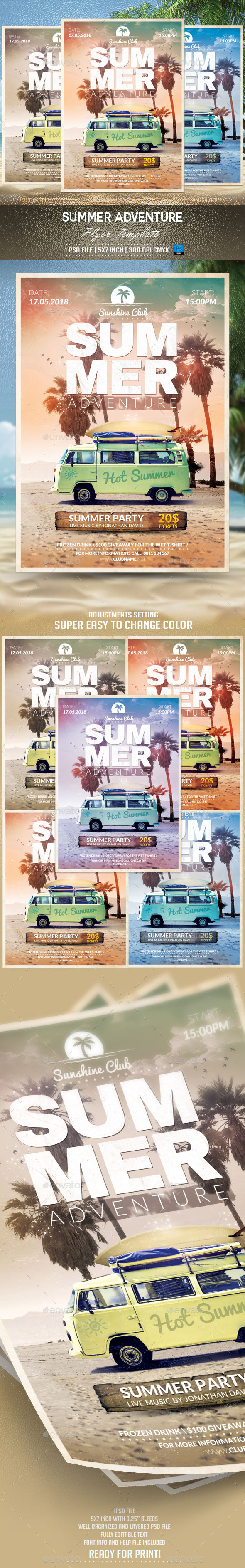 Summer Adventure Flyer Template (Events)