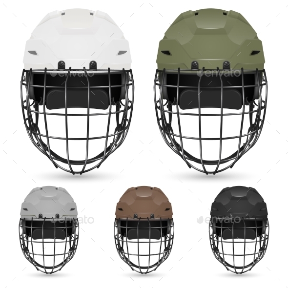GraphicRiver Set of Goalkeeper Hockey Helmets 11289763 GraphicRiver Set of Goalkeeper Hockey Helmets 11289763
