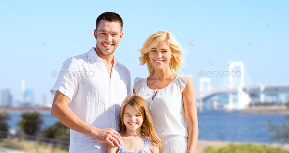 happy family over rainbow bridge background (Misc) Photo Download