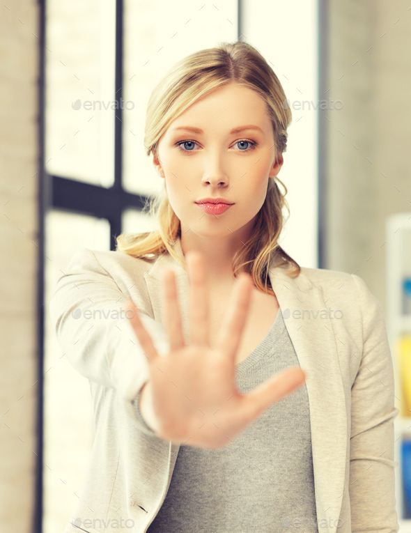 woman making stop gesture (Misc) Photo Download