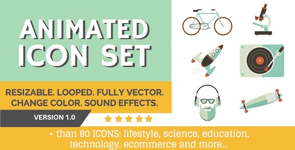 Free download Awesome Animation Icons Set nulled Videohive