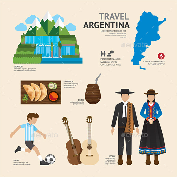 GraphicRiver Travel Concept Argentina Landmark Flat Icons 11291466 GraphicRiver Travel Concept Argentina Landmark Flat Icons 11291466