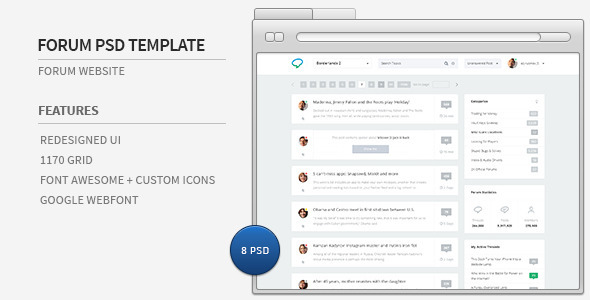 Forum Website PSD Template