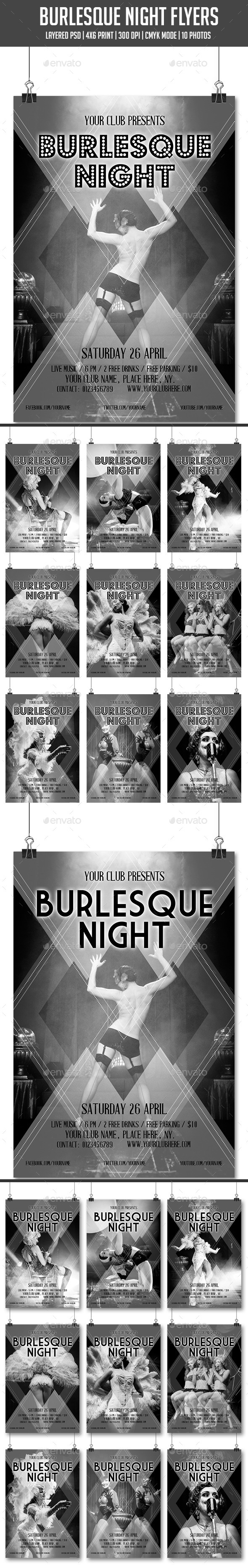 Burlesque Night Flyers (Clubs & Parties)