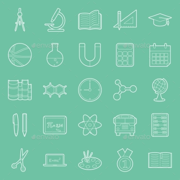 GraphicRiver Education and School Thin Lines Icons Set 11293521 GraphicRiver Education and School Thin Lines Icons Set 11293521