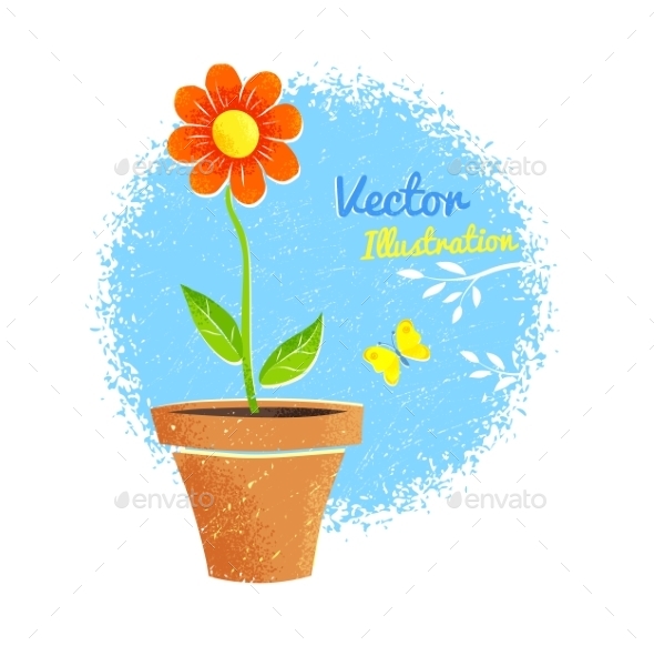 GraphicRiver Flower in Pot 11293689 GraphicRiver Flower in Pot 11293689