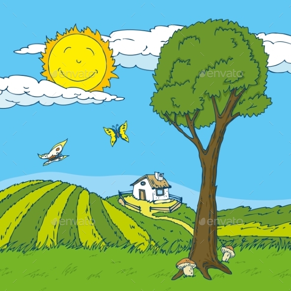 GraphicRiver Summer in the Village 11294829 GraphicRiver Summer in the Village 11294829