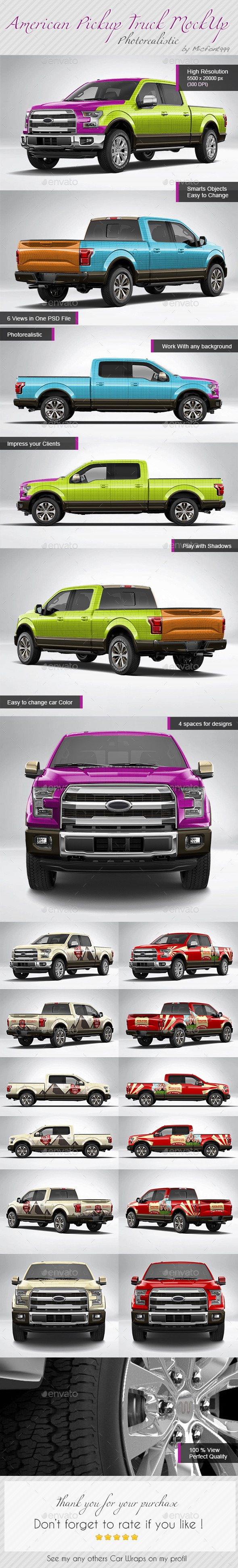 GraphicRiver Photorealistic American Pickup Truck Wrap Mock-up 11294880 GraphicRiver Photorealistic American Pickup Truck Wrap Mock-up 11294880