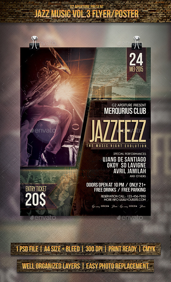 GraphicRiver Jazz Music Flyer Poster Vol.3 11296393 GraphicRiver Jazz Music Flyer Poster Vol.3 11296393