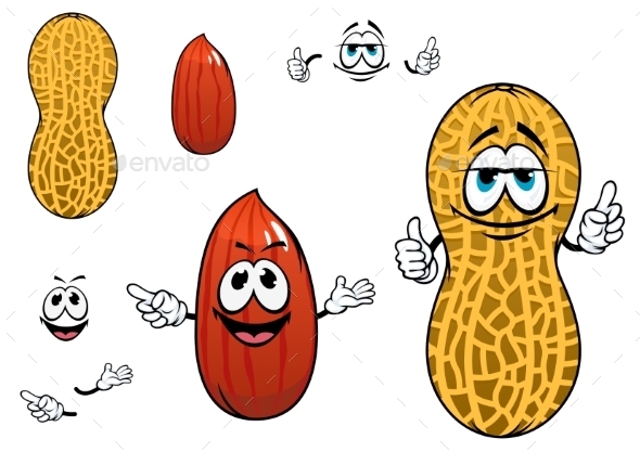 GraphicRiver Funny Kernel And Pod Of Peanut Characters 11296399 GraphicRiver Funny Kernel And Pod Of Peanut Characters 11296399