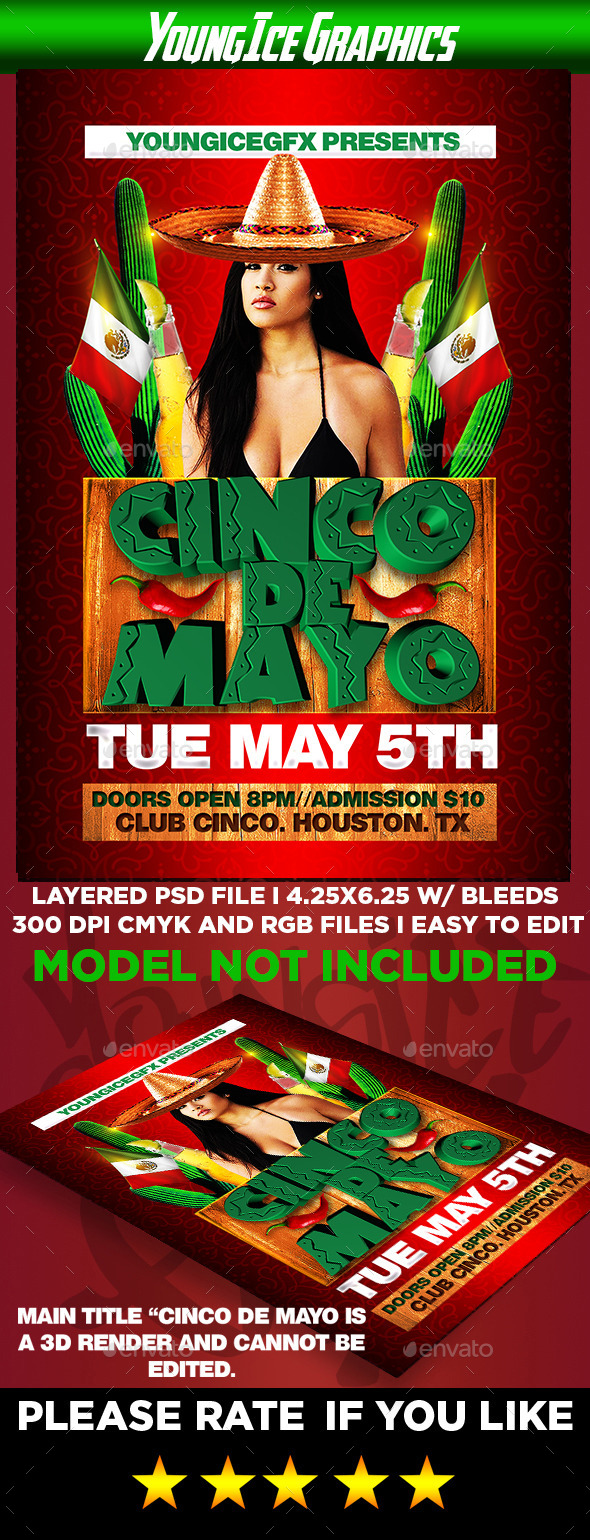 Cinco De Mayo Flyer Template (Clubs & Parties)