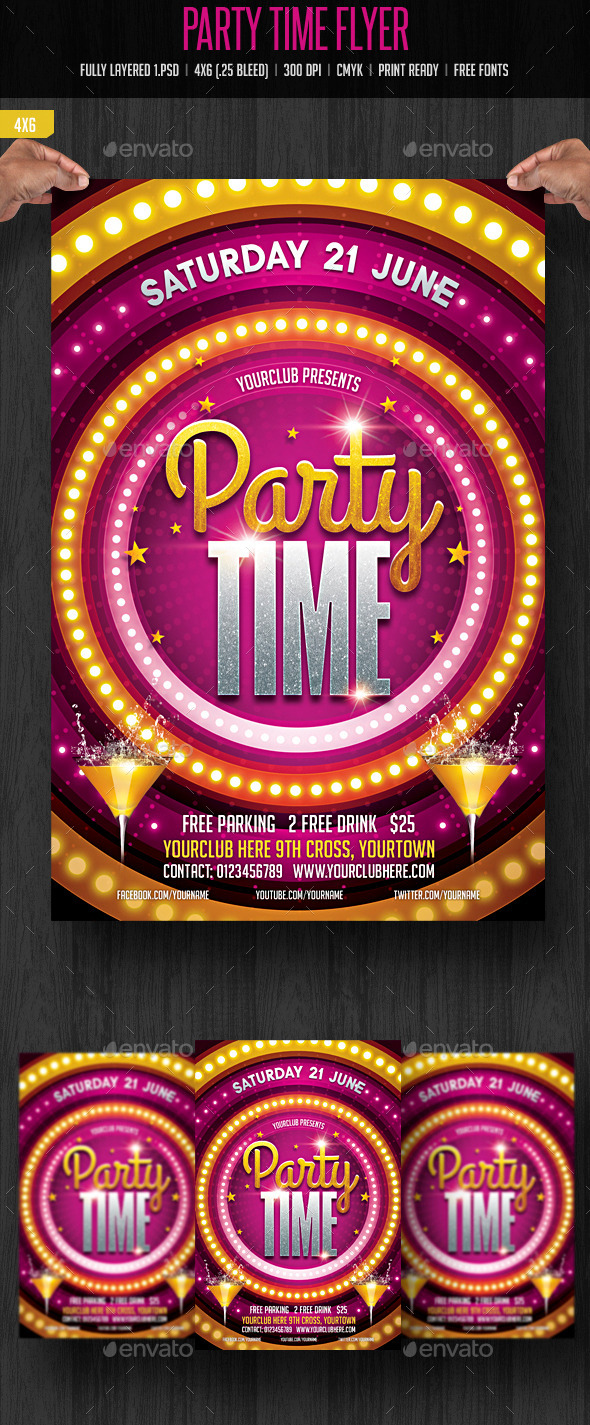 Party Time Flyer (Clubs & Parties)