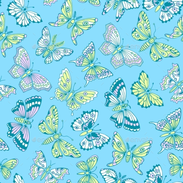 GraphicRiver Seamless Pattern With Decorative Butterflies 11297789 GraphicRiver Seamless Pattern With Decorative Butterflies 11297789