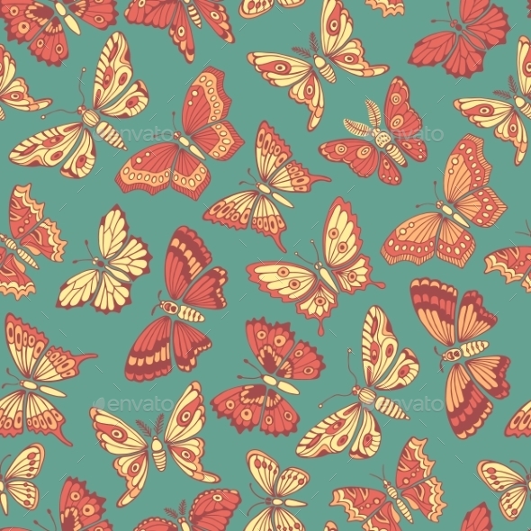 GraphicRiver Seamless Pattern With Decorative Butterflies 11297809 GraphicRiver Seamless Pattern With Decorative Butterflies 11297809