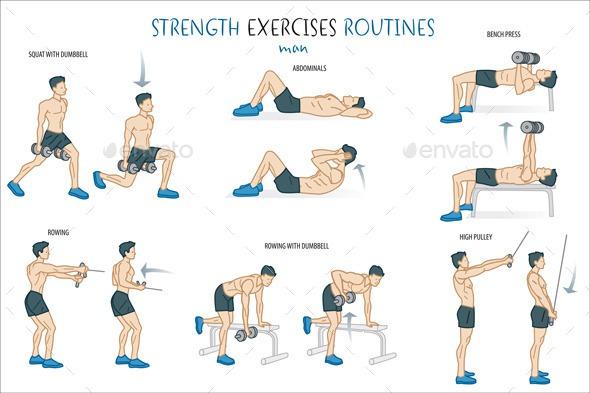 GraphicRiver Strength Exercise Routine Man 11297961 GraphicRiver Strength Exercise Routine Man 11297961
