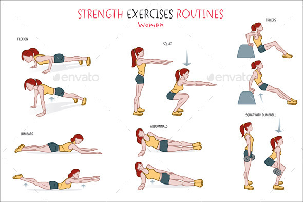 GraphicRiver Strength Exercise Routine Woman 11297969 GraphicRiver Strength Exercise Routine Woman 11297969