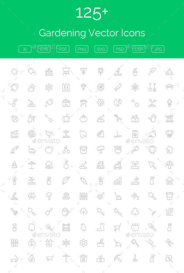 GraphicRiver 125& Gardening Vector Icons 11298451 GraphicRiver 125& Gardening Vector Icons 11298451