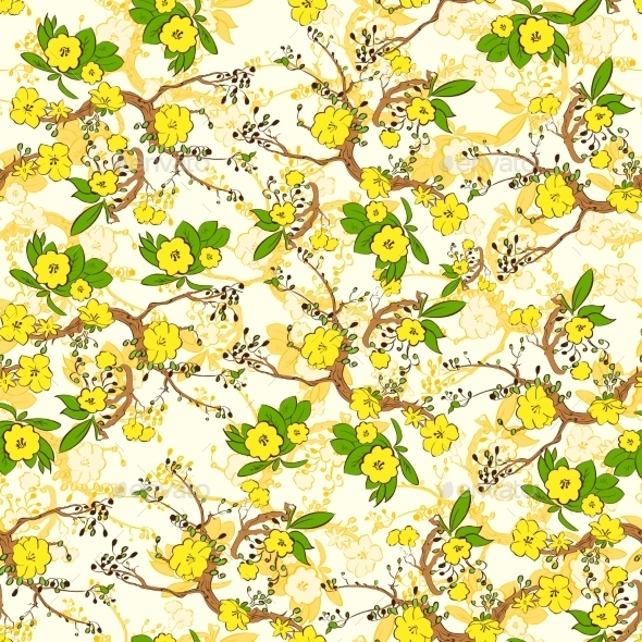 GraphicRiver Tree Branch With Yellow Flowers Abstract Nature 11298746 GraphicRiver Tree Branch With Yellow Flowers Abstract Nature 11298746