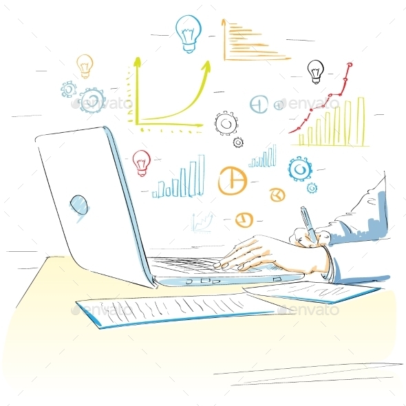 GraphicRiver Sketch Hands Using Laptop Drawing Financial Graph 11298772 GraphicRiver Sketch Hands Using Laptop Drawing Financial Graph 11298772