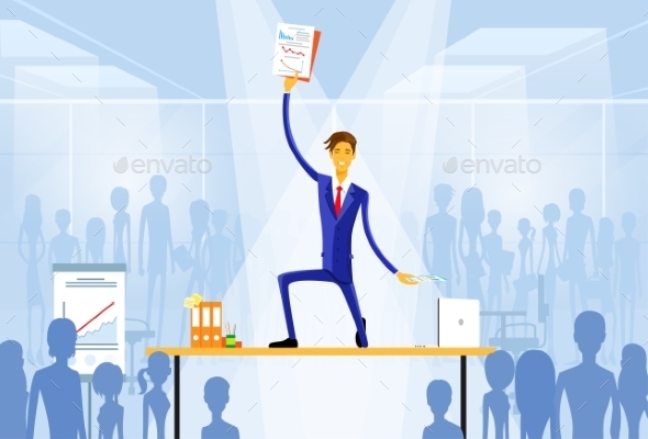 GraphicRiver Business Man Standing On Desk Wiith Documents 11298866 GraphicRiver Business Man Standing On Desk Wiith Documents 11298866