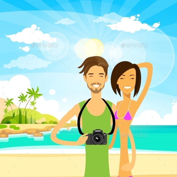 GraphicRiver Vacation Sea Ocean Beach Man And Woman Tourist 11298892 GraphicRiver Vacation Sea Ocean Beach Man And Woman Tourist 11298892