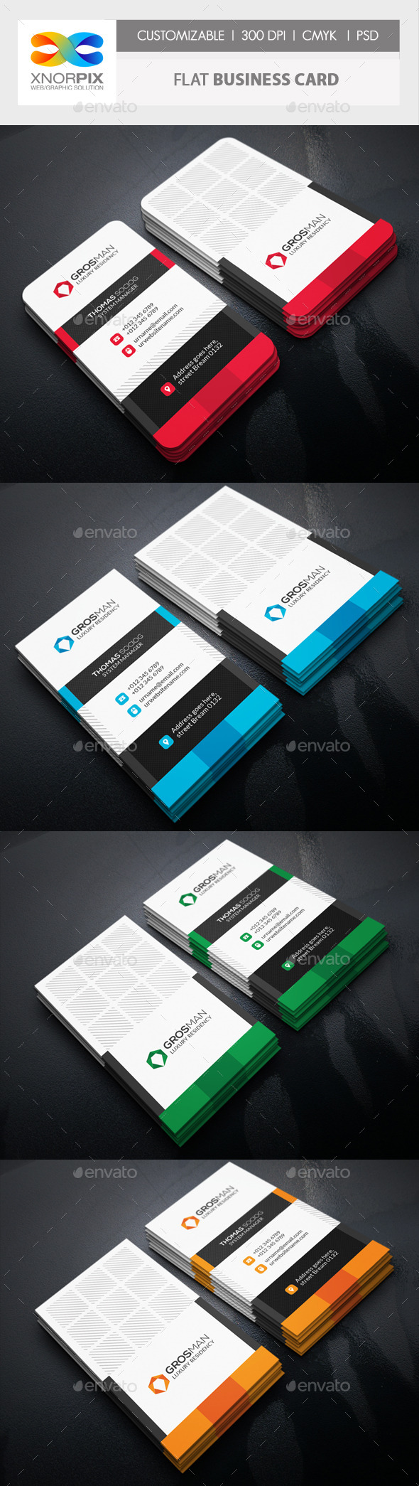 GraphicRiver Flat Business Card 11299207 GraphicRiver Flat Business Card 11299207