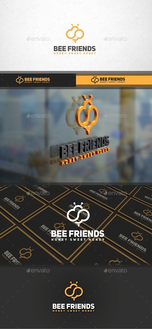 GraphicRiver Bee Friends Logo 11299927 GraphicRiver Bee Friends Logo 11299927