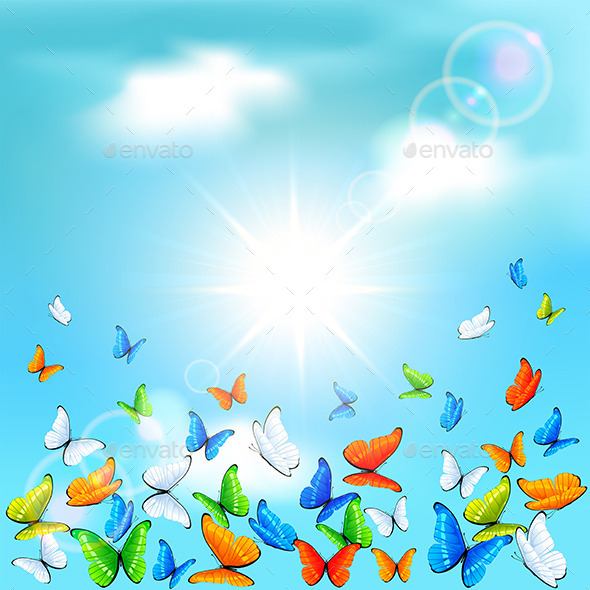 GraphicRiver Butterflies in Sky 11300300 GraphicRiver Butterflies in Sky 11300300