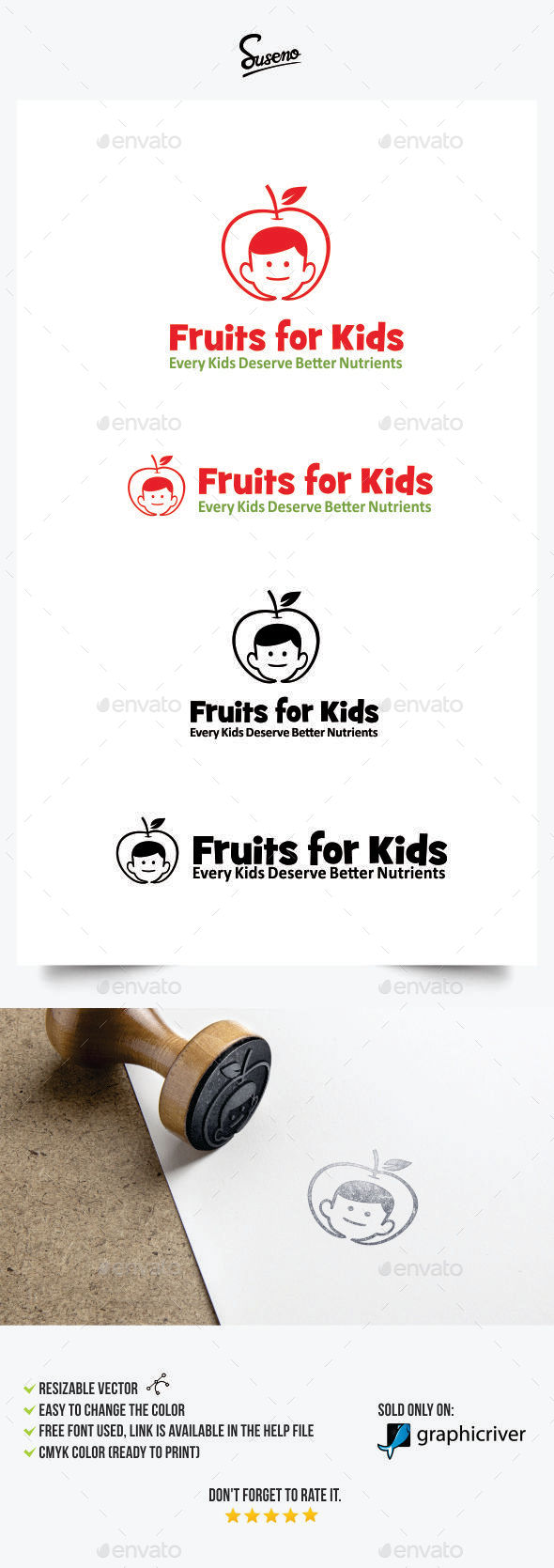 GraphicRiver Fruits for Kids Logo 11300569 GraphicRiver Fruits for Kids Logo 11300569