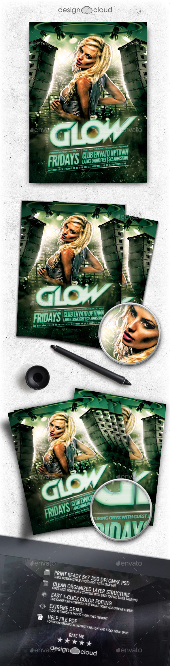 Glow Club Flyer Template (Clubs & Parties)