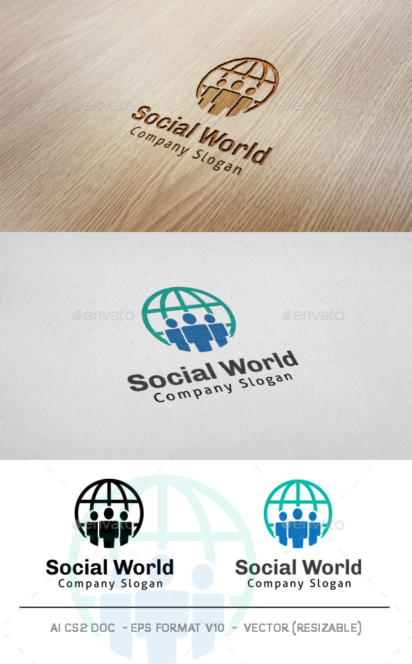 GraphicRiver Social World Logo 11301354 GraphicRiver Social World Logo 11301354